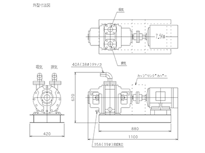 東和機械製作所 エルモ型真空ポンプ 図